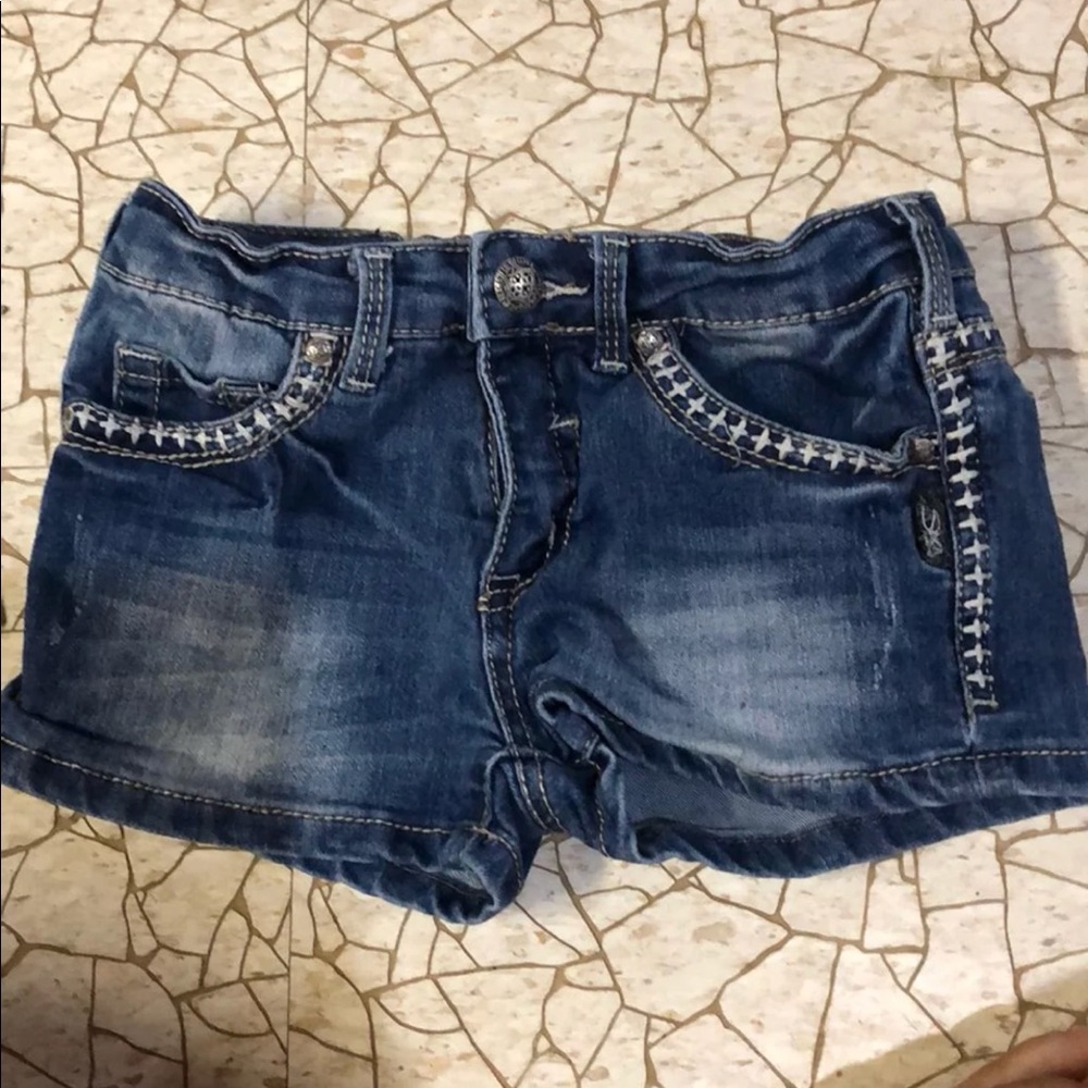 Girls size 10 silver jeans shorts